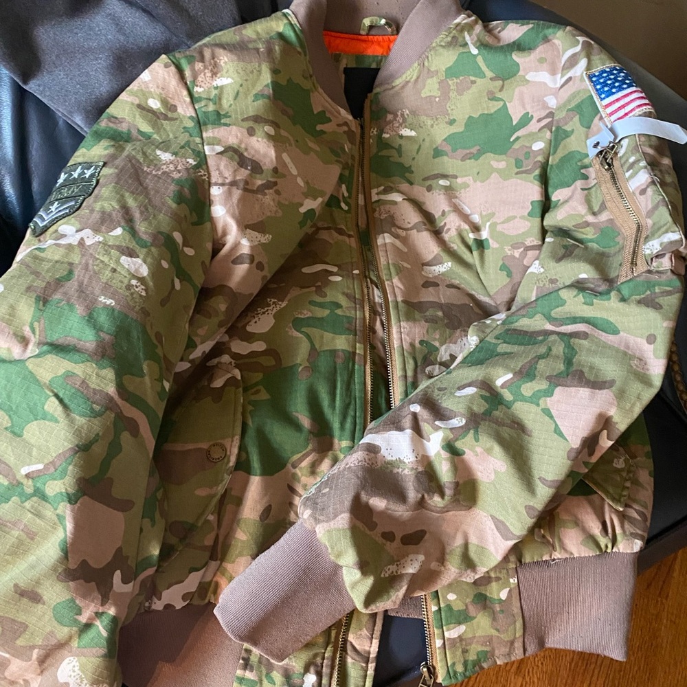 American Stitch Camouflage Bomber Jacket